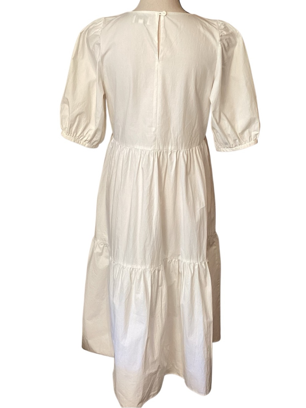 WRAY Rosemary Dress White Tiered 100% Cotton Puff Sleeve Cottagecore Small - Picture 13 of 15
